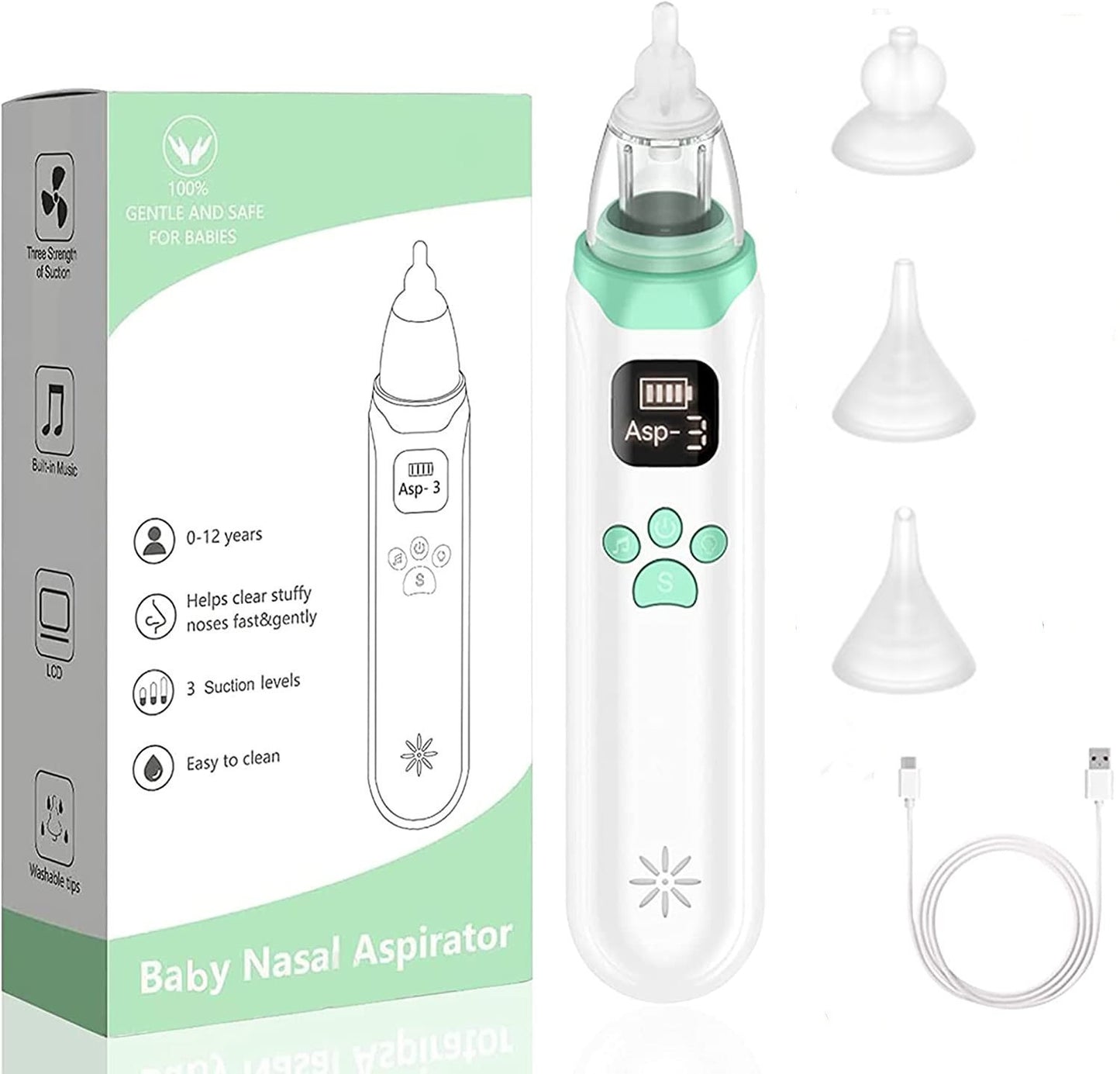 Electric Baby Nasal SprayUnleash Happy Breaths
Say goodbye to nose troubles with our Electric Baby Nasal. Featuring adjustable suction with 3 levels and a powerful 65KPA suction force, this Electric Baby Nasal Spray