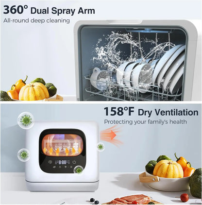 DishWave Pro 360° Compact Dishwasher Countertop Dishwasher for Appartment