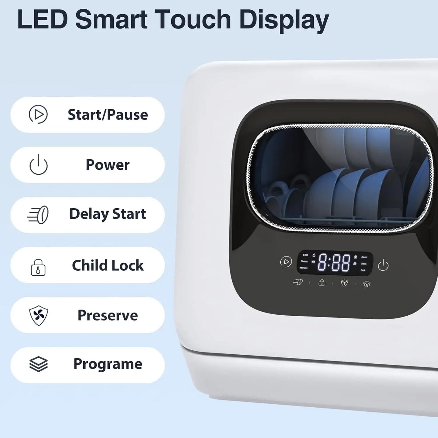 DishWave Pro 360° Compact Dishwasher Countertop Dishwasher for Appartment