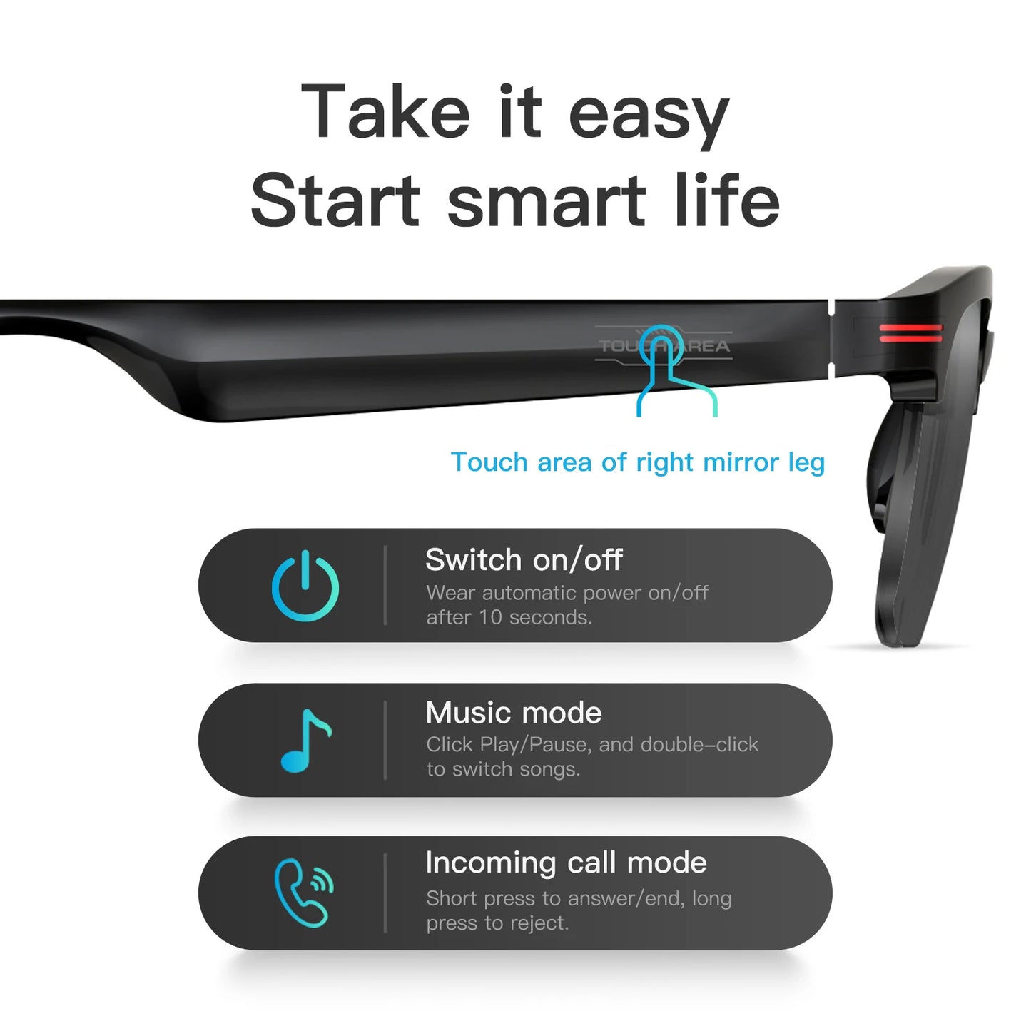 GS200 Smart Glasses – Call, Play, Protect, Navigate