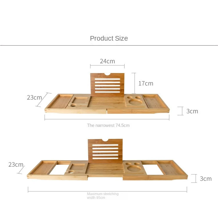 Extendable Spa Bamboo Bathtub TrayAre you looking for the ultimate relaxation experience in your bathtub? 




Look no further than our Extendable Spa Bathtub Bamboo Bathtub Tray Caddy Organizer RackExtendable Spa Bamboo Bathtub Tray