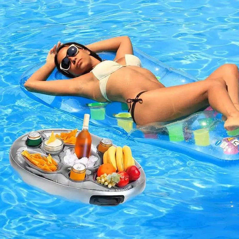 Floating Drink HolderAre you tired of constantly getting out of the pool to grab your drink? 

Say goodbye to that inconvenience with our Floating Drink Holder! This inflatable floating Floating Drink Holder