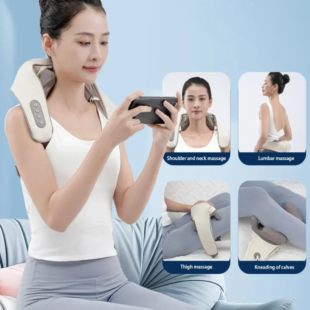 RelaxEase Pro – Mini Portable Shiatsu Neck and Shoulder Massage Shawl