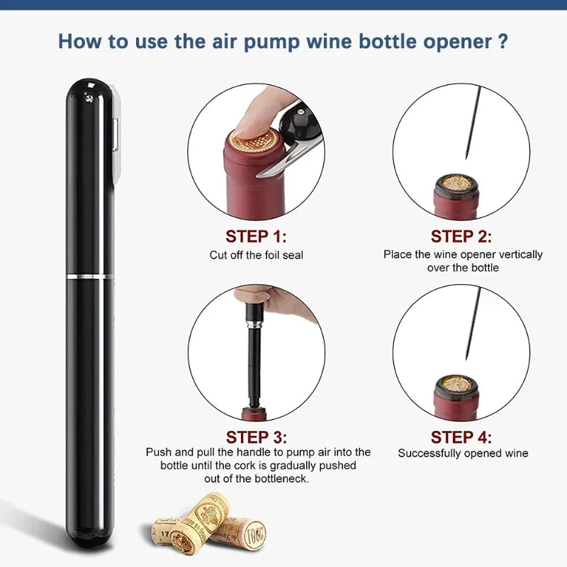 Safety Air pump wine bottle opener